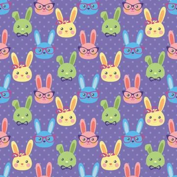Smart bunny pattern Stock Illustration