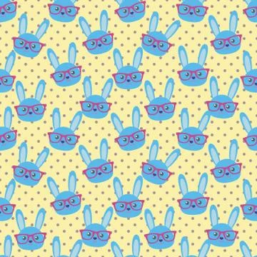 Smart bunny pattern Stock Illustration