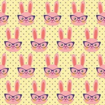 Smart bunny pattern Stock Illustration