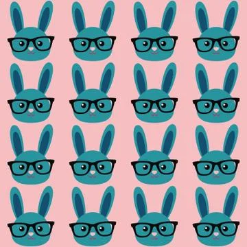 Smart bunny pattern Illustrazione stock