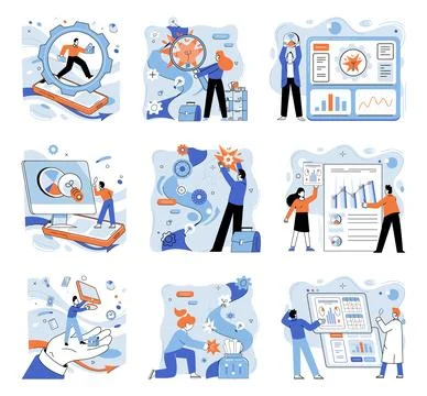 Smart business. Creative intelligence propels ship success in smart management Stock Illustration