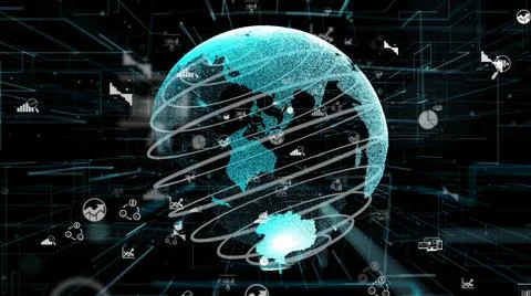 Smart business data analytic technology abstract Stock Illustration