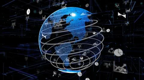 Smart business data analytic technology abstract Stock Illustration