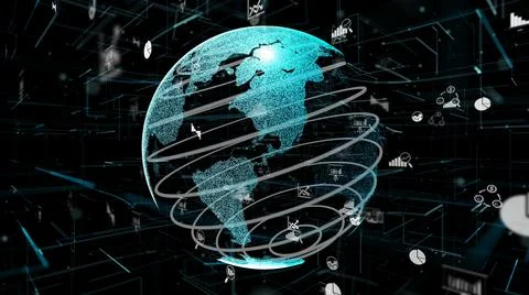 Smart business data analytic technology abstract Stock Illustration