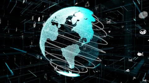 Smart business data analytic technology abstract Illustrazione stock