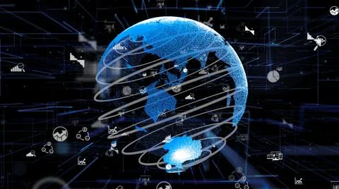 Smart business data analytic technology abstract Illustrazione stock