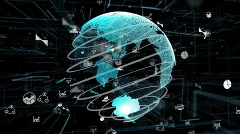 Smart business data analytic technology abstract Illustrazione stock