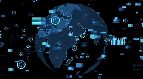 Smart business data analytic technology visualiser abstract Illustrazione stock