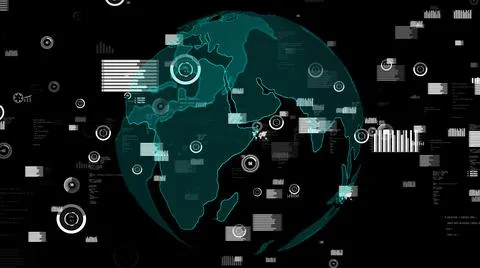 Smart business data analytic technology visualiser abstract Illustrazione stock