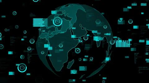 Smart business data analytic technology visualiser abstract Illustrazione stock