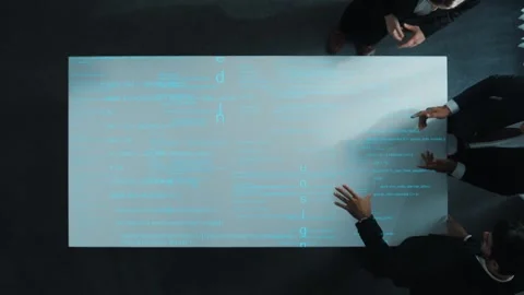 Smart business team present coding program and making hand shaking. Directorate. Stock Footage 276229097