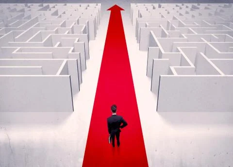 Smart businessman avoiding maze concept Stock Photos