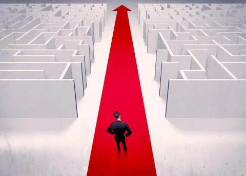 Smart businessman avoiding maze concept Stock Photos