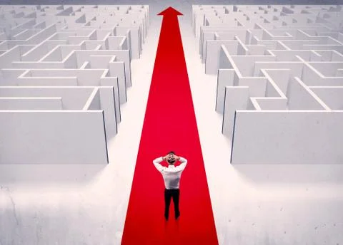Smart businessman avoiding maze concept Stock Photos