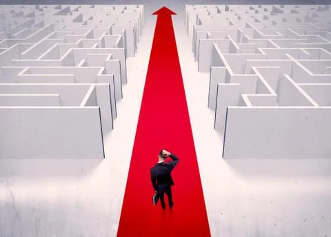 Smart businessman avoiding maze concept Foto stock