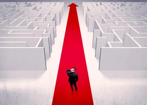 Smart businessman avoiding maze concept Stock Photos