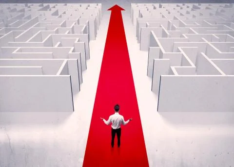 Smart businessman avoiding maze concept Stock Photos