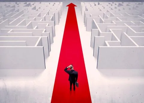 Smart businessman avoiding maze concept Stock Photos