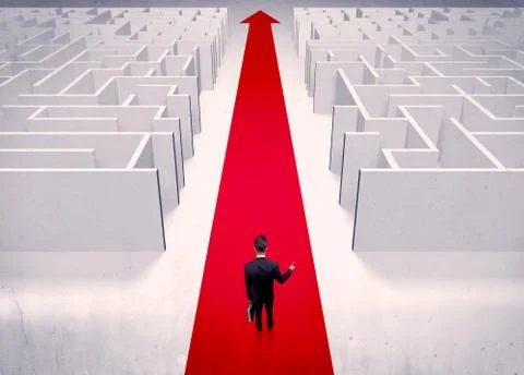 Smart businessman avoiding maze concept Stock Photos