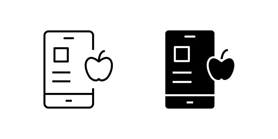 Smart calorie tracker icon set for nutrition, fitness apps, and dietary man.. Stock Illustration