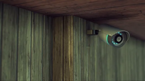 Smart camera security roof soffit animation loop Vídeo Stock 108729967