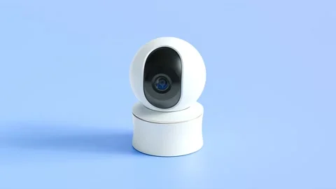 Smart camera working. Motion detection. Home security. Remote controlled. Studio Stock Footage 201188820