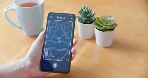 Smart car app concept Stock Footage 156280388