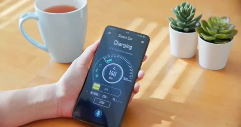 Smart car app concept Video stock 156608778