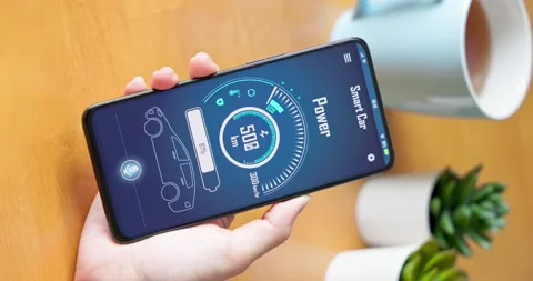 Smart car app concept Stock Footage 157137211