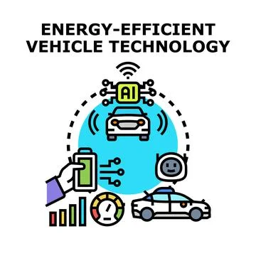 Smart car with artificial intelligence driving technology Stock Illustration