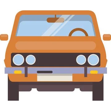 Smart car front view vector electric auto icon Stock Illustration