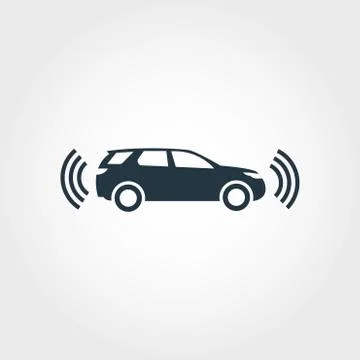 Smart Car icon. Monochrome creative design from smart devices icon collection Stock Illustration