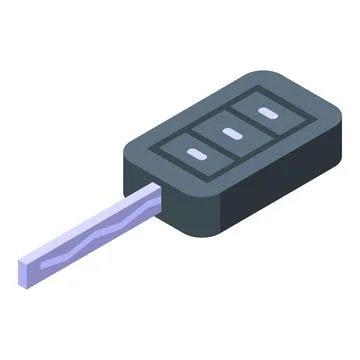 Smart car key with buttons is unlocking vehicle Ilustración de archivo