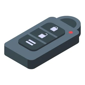 Smart car key driver icon, isometric style Illustrazione stock
