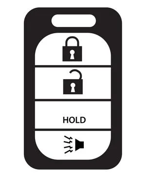 Smart car key on white background. Car key sign. Keyless vehicle symbol. Stock Illustration