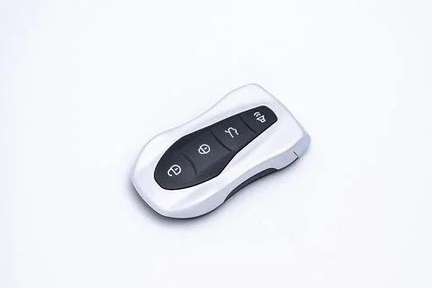 Smart car key on a white background. Electronics, spare parts and car accesso Stock Photos