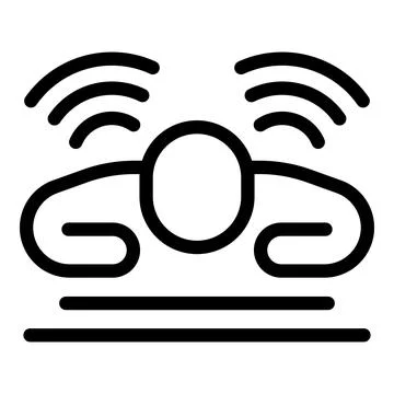 Smart car parking sensor emitting radio waves icon Illustrazione stock