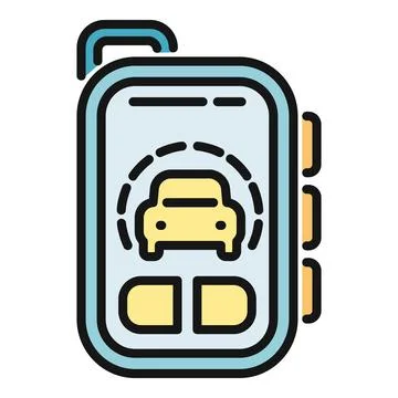 Smart car remote key controlling vehicle access Stock Illustration