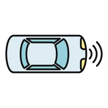 Smart car sensing signal concept for autonomous driving Stock Illustration