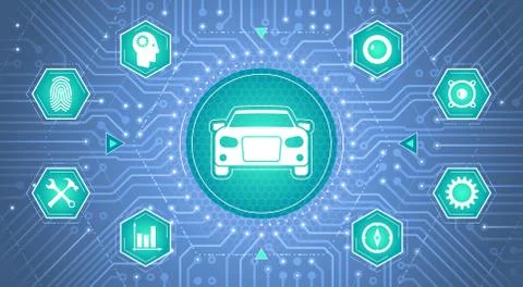 Smart Car Software Interface Illustrazione stock