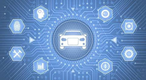 Smart Car Software Interface 스톡 일러스트