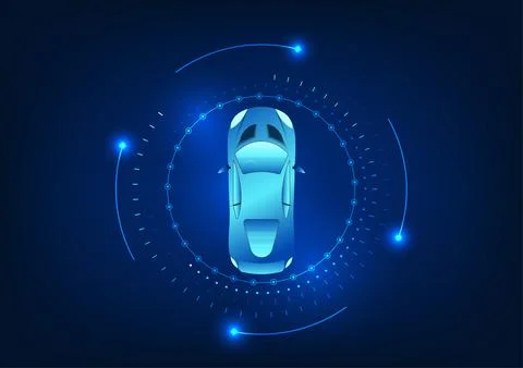 Smart car technology background Innovative future cars that are connected t.. 스톡 일러스트