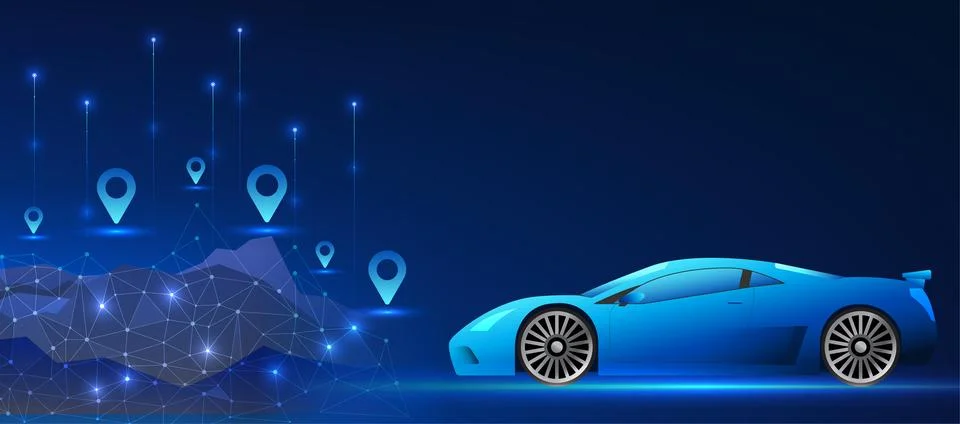 Smart car technology background One of the most innovative vehicles connect.. 스톡 일러스트