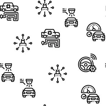 Smart Car Technology Seamless Pattern Vector Stockillustratie