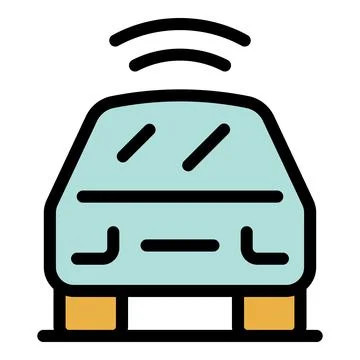 Smart car transmitting data through wireless connection Stock Illustration