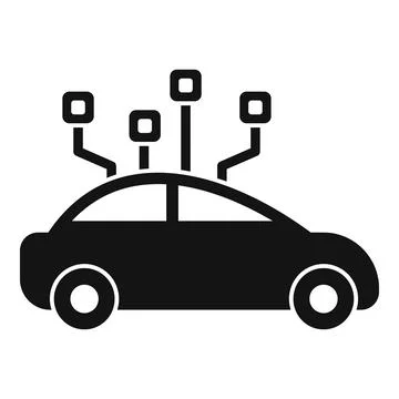 Smart car using artificial intelligence for self driving features Illustrazione stock