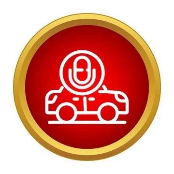Smart car voice control system button icon Illustrazione stock