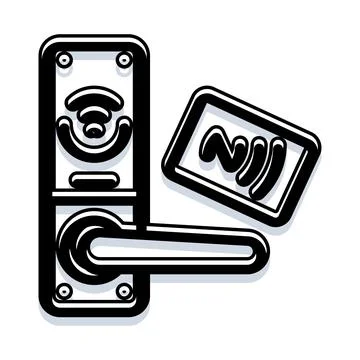 Smart card access control system with handle Ilustración de archivo