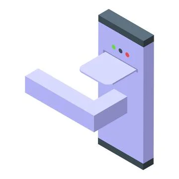 Smart card door lock system with handle and indicator lights Ilustración de archivo