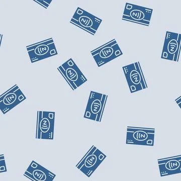 Smart card nfc technology glyph seamless pattern Stock Illustration